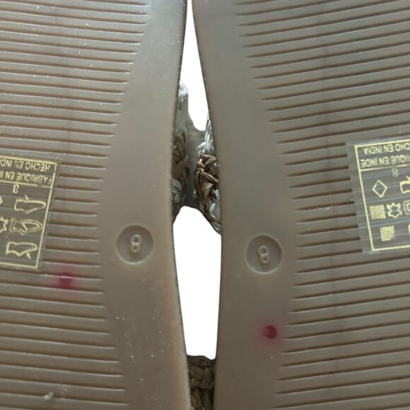 Free People Roma Raffia Sandals Women's Size 8 Tan White Ankle Strap NEW - Picture 8 of 8